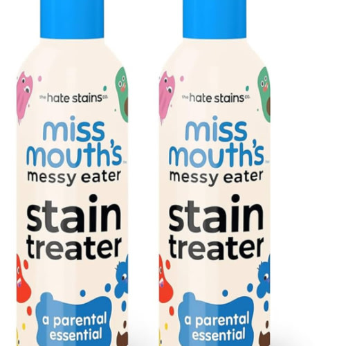 Miss Mouth's Messy Eater Stain Treater Spray - 4oz 2 Pack Stain Remover - Newborn & Baby Essentials - No Dry Cleaning Food, Grease, Coffee Off Laundry, Underwear, Fabric