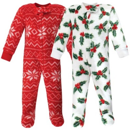 Hudson Baby Infant Girl Plush Sleep and Play, Holly, Size: 0-3 months