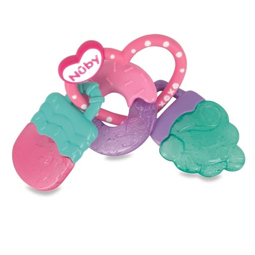 Nuby IcyBite Popsicle, Donut and Ice Cream Teether Ring - 3+ Months