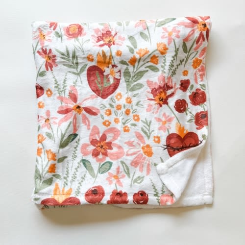 Floral Holy Family Hearts Minky Blanket – The Little Rose Shop