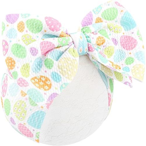 YanJie Easter Headbands Egg Carrots Printed Nylon Hairbands Bunny Headband Cheer Bows Baby Girl Headbands Easter Hair Accessories Infant Gifts