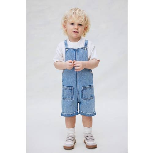 DENIM OVERALL SHORTS