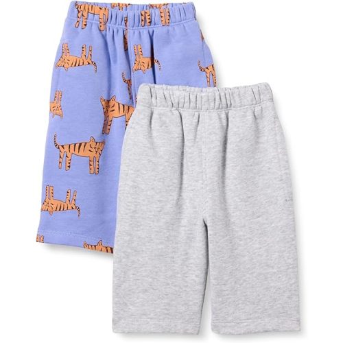 Amazon Essentials Unisex Toddlers and Babies' French Terry Cotton Pants, Pack of 2