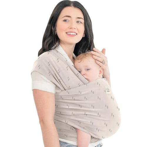 KeaBabies Baby Wrap Carrier, All in 1 Original Baby Carrier (Leafy) | Newborn to Toddler Sling, Easy to Wear, Hands Free Bonding, Lightweight, Breathable Infant Wraps