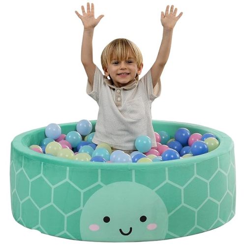 Delta Children Turtle Soft Ball Pit with 50 Play Balls - Ball Pits for Toddlers, Soft Round Kiddie Baby Playpen Ball Pool for Kids, Ideal Gift, Green