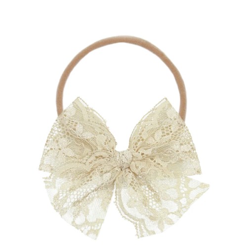 Lace Bow - Latte Headband – Lou Lou & Company