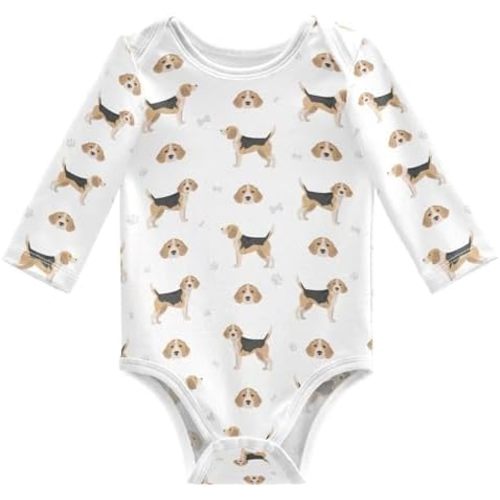 vvfelixl Baby Bodysuits Black Pug White Long Sleeve Cotton Baby Clothes For Boys Girls 0-24 Months