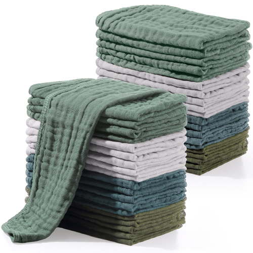 Lsupdaol 10 Pcs Large 20 x 10 Inch Burp Cloths Multi Colors Washcloths Baby Burping Cloth Diapers 6 Absorbent Layers Face Towels