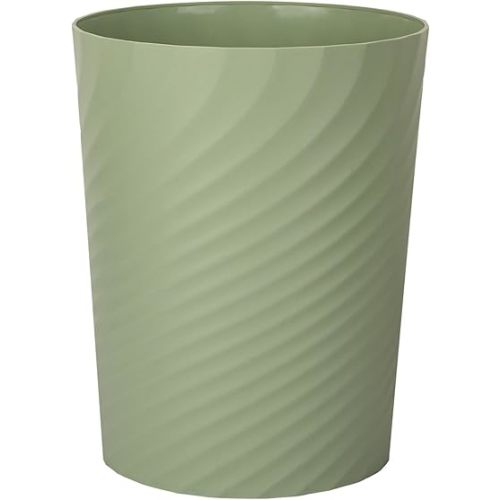 UUJOLY Plastic Small Trash Can Wastebasket, Garbage Container Basket for Bathrooms, Laundry Room, Kitchens, Offices, Kids Rooms, Dorms, 3.5 Gallon, Mint Green