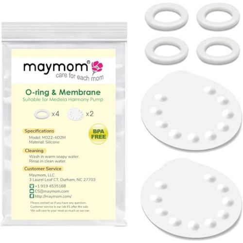 Replacement Parts for Medela Harmony Manual Pump; 4 O-Rings, 2 Membranes by Maymom