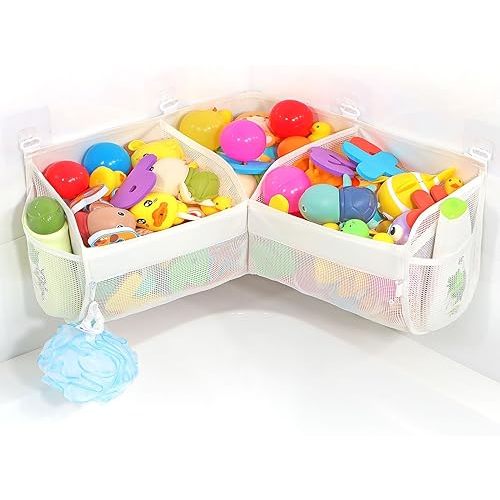 KPH bath toy storage, Say goodbye to the chaos of bath toys -3 compartments for bath toy holders keep your bathtub tidy, and bath toy organizers keep children's bath toys organized!