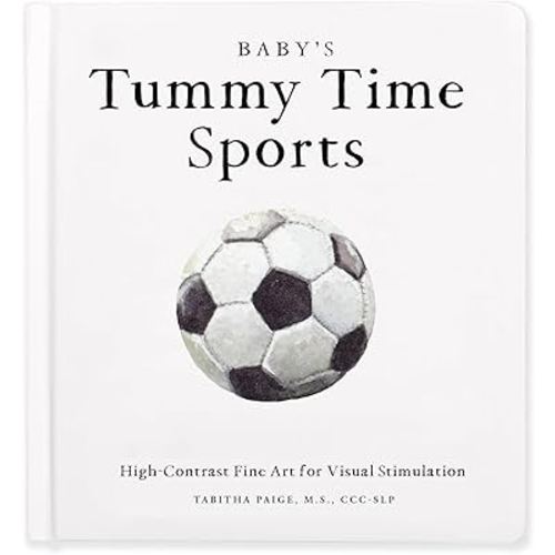 Baby's Tummy Time Sports: High-Contrast Fine Art for Visual Stimulation