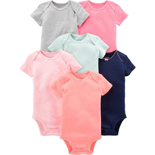 Simple Joys by Carter's Baby Girls' Short-Sleeve Bodysuit, Pack of 6