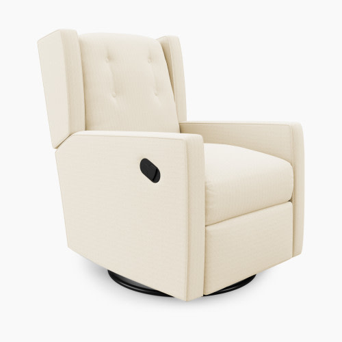 Baby Relax Mikayla Swivel Glider Rocker Recliner Chair - White Microfiber
