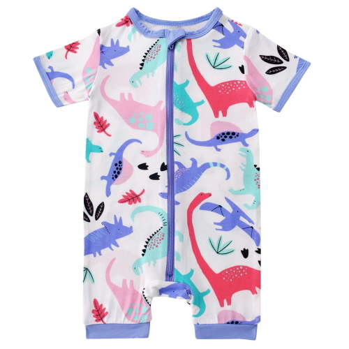 Weebloom Baby Boy Girl Romper Bamboo Bodysuits Long Sleeve Zip Up Soft Comfortable Casual Jumpsuit Daily Wear Outfit Sleepwear Loungewear Pjs Sleepers Pajamas Onesie Purple 6-9 Months