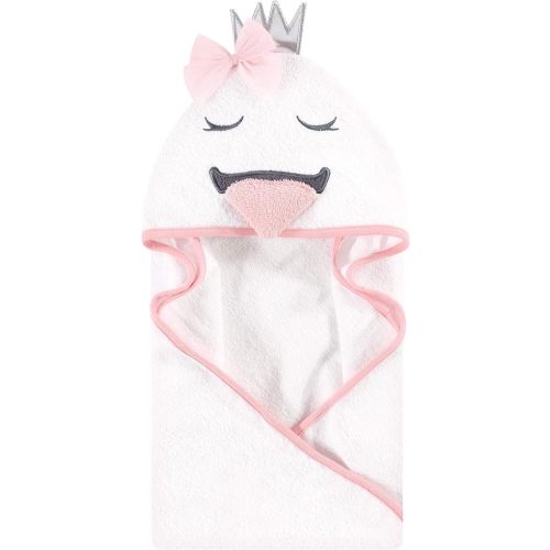 Hudson Baby Unisex Baby Cotton Animal Face Hooded Towel, Swan, One Size