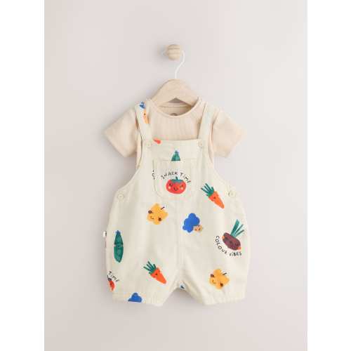 Fruit/Veg Baby Dungarees and Bodysuit Set (0mths-2yrs)