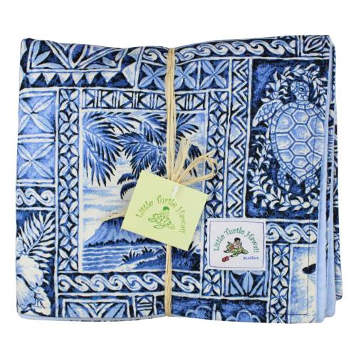 Hawaiian Baby Blanket Made in Hawaii Hawaiian Baby Shower Gift Ocean Blue Tapa