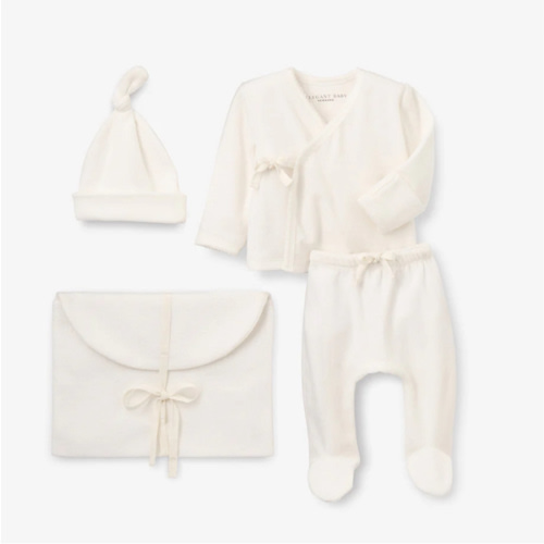 Whisper White Velour Layette Set – Elegant Baby
