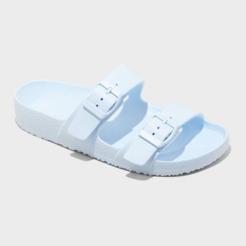 Women's Neida Eva Two Band Footbed Sandals - Shade & Shore™ Blue 9: Slip On, Contoured Footbed