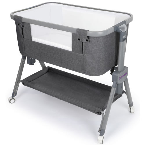 Vomeast Baby Bassinet, Bedside Sleeper, Easy Fold Portable Crib, All Mesh - Grey
