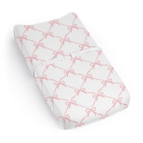 Sweet Jojo Designs Girl Changing Pad Sheet Ballerina and Ballet Bows Pink and White