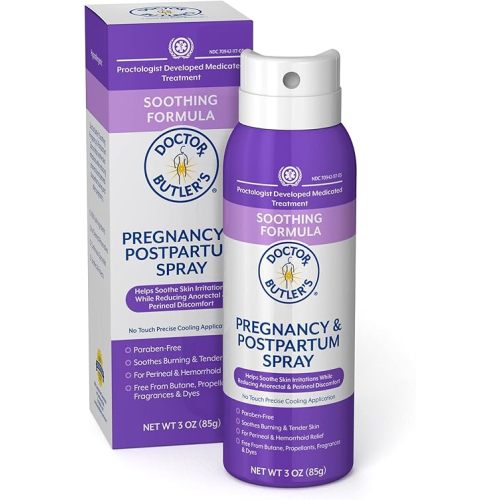 Doctor Butler's Pregnancy & Postpartum Spray - Perineal Spray and Hemorrhoid Treatment with Aloe and Chamomile, Pregnancy Support and Postpartum Essentials, Paraben Free (3oz)