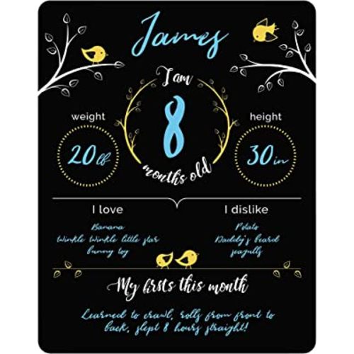 Felt Like Sharing Baby Milestone Chalkboard Sign, Nursery Decor, Baby Message Board – Cute Photo Milestone Board, Baby Growth Chalkboard w/ 3 Chalk Markers