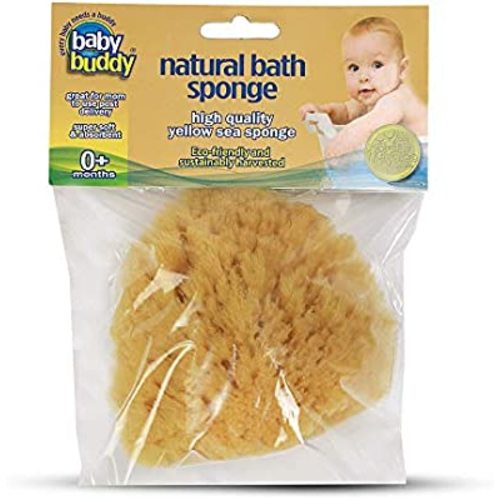 Baby Buddy Baby Bath 4” Yellow Sea Sponge, Absorbent Natural Sea Sponge, Soft on Tender Skin, Biodegradable, Hypoallergenic, Bath Accessories for Baby, Natural Sea Sponges for Bathing, 1 Pack