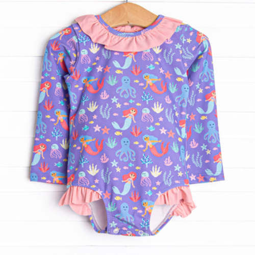 Under the Sea Adventures Long Sleeve One Piece Rash Guard, Purple – Stitchy Fish