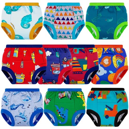 BIG ELEPHANT Toddler Training Pants, Soft Cotton Absorbent Training Underwear for Baby Boys & Girls