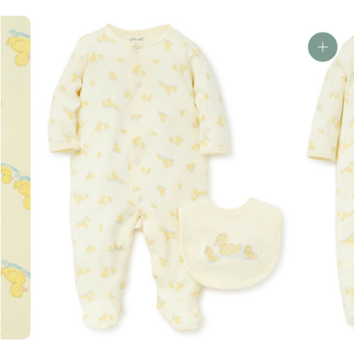 Little Ducks Footed One-Piece and Bib