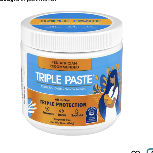 Triple Paste Diaper Rash Cream for Baby - 16 Oz Tub - Zinc Oxide Ointment Treats, Soothes and Prevents Diaper Rash - Pediatrician-Recommended Hypoallergenic Formula with Soothing Botanicals