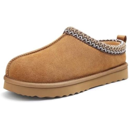 Litfun Women's Fuzzy House Slippers Genuine Suede Fluffy Winter Slipper Cozy Furry Warm Shoes Indoor/Outdoor