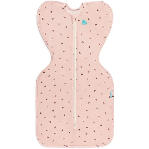 Love to Dream Swaddle Up Bamboo, Arms Up Position, Soft and Luxurious 100% Viscose from Bamboo - Wearable Blanket - 1.0 TOG - (20-24°C) Ideal for Moderate Temps (Cherries Blush, Newborn, 2.2–3.8kg)