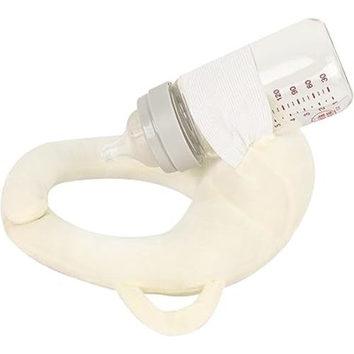 Baby Bottle Feeding Support Pillow, Independent Feeding Pad, Hands-Free Nursing Support (Light Yellow)