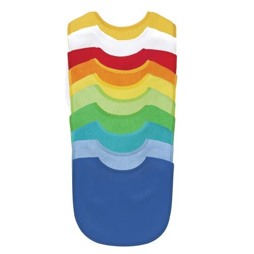 green sprouts Stay-dry Baby Bibs (10 pack) Waterproof protection, Adjustable hook-&-loop closure, Machine washable - Blue