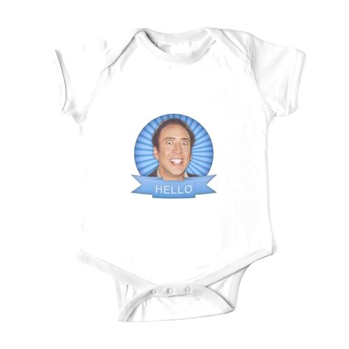 One-Piece Nicolas Boy Cage Infant Hello Kids Wbanner Girl Crew Bodysuit Outfits Onesie Gift For New Grandkids Baby Son Daughter