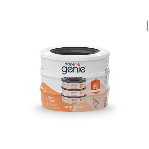 Diaper Genie Bags Refills 270 Count (Pack of 3) Clean Laundry Scent | Diaper Pail Refills with Max Odor Lock | Holds up to 810 Newborn Diapers
