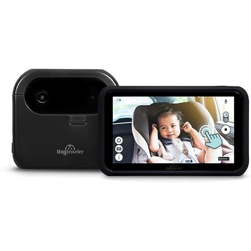 Tiny Traveler Baby Monitor - Wireless Basic Kit (TT002PBB) with Power Bank - Wireless Baby Car Monitor Camera, 8 Hours Power Bank, Night Vision, Video Record & Share, 5" Touchscreen LCD - Black