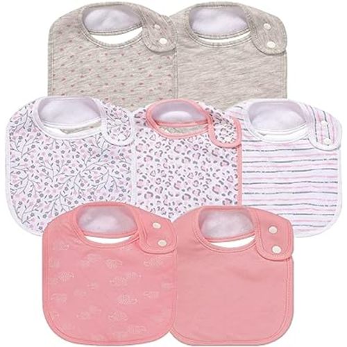 Gelisite 7 Pack Baby Cotton Absorbent Bibs for Drooling Teething