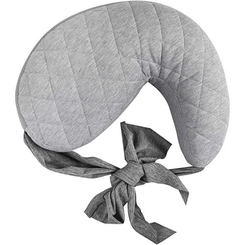 Boppy Anywhere Travel Nursing Pillow, Soft Gray, Plus Sized to Petite with Stretch Belt, Portable Nursing Pillow, Breastfeeding and Bottle-Feeding Support, Machine Washable