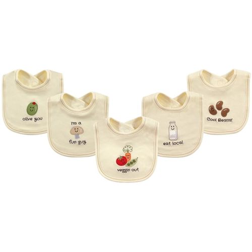 Touched by Nature Unisex Baby Organic Cotton Bibs, Veggies, One Size