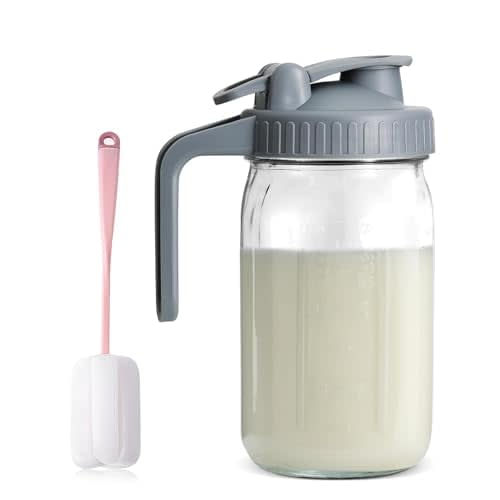 32oz Glass Breast Milk Tank – Transparent Pitcher with Lid, Formula Storage Container, Juice, and Cold Beverage Storage, Send Goods from Local Warehouse, Glass pitcher, Suitable for Milk
