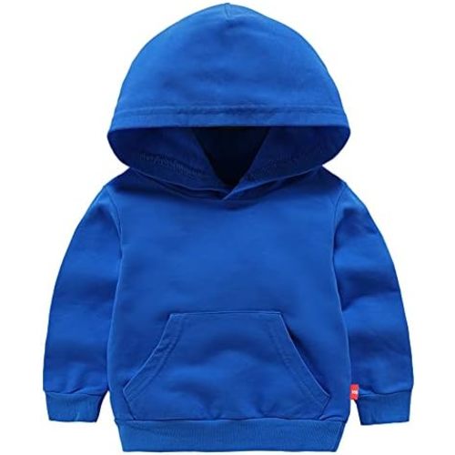 Baby Toddler Kids Boy Girl Solid Casual Pocket Hoodie Sweatershirt Pullover