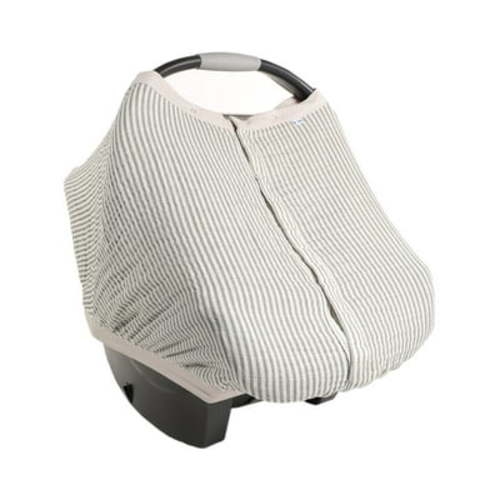 Little Unicorn Car Seat Canopy, Baby Car Seat Cover - Grey Stripe