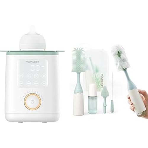 Momcozy Nutri Bottle Warmer & Momcozy Bottle Brush Kit Green