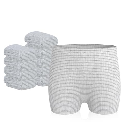 hetaida Postpartum Disposable Underwear, C-Section Underwear for Women, High Waist Maternity Panties, Latex-Free, Super Breathable & Soft, High Stretchable, 8 Count Grey