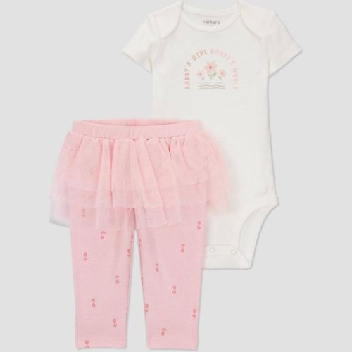 Carter's Just One You®️ Baby Girls' 2pc 'daddy's Girl' Top & Bottom Set - Newborn