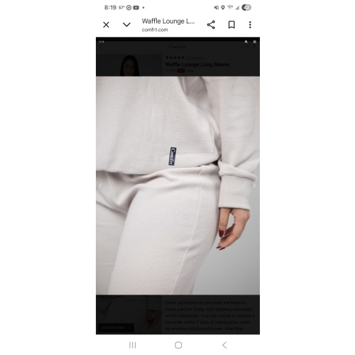 Waffle Lounge Relaxed Sweatpants - white dove L